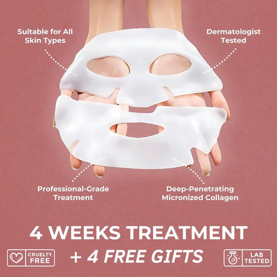 A box of CocoBeauty Bio-Collagen Mask Pack, a hydrolyzed-collagen overnight mask 4-week regimen.